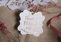 Thank You Tag Fancy Frame Gift Tags, Foil Print, 30-Pack, Thanks for Celebrating with US! 4 (Rose Gold)