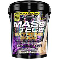 MuscleTech Mass Tech Mass Gainer Whey Protein Powder, Build Muscle Size & Strength with High-Density Clean Calories, Vanilla Milkshake, 22lbs (10kg)