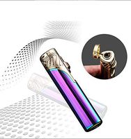 KATZONE - Stylus Flip-Top Single Jet Cigar/Cigarette Torch Lighter (Rainbow)