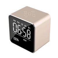 Portable Bluetooth Speaker,INorton Mirror LCD Alarm Clock with Snooze Function,Wireless Audio Music Player with Night Light,Stereo Soundbox Support TF Card