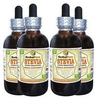 Stevia (Stevia Rebaudiana) Tincture, Organic Dried Leaves Liquid Extract (Brand Name: HerbalTerra, Proudly Made in USA) 4x4 fl.oz (4x120 ml)