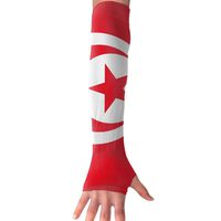 Tunisia Flag Long Sleeve Sun Protection Arm Sleeves Arm Cooling Sleeve Cycling Outdoor Sports Leisure