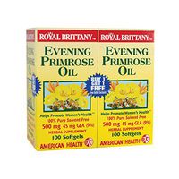 American Health Royal Brittany Evening Primrose Oil Softgels, 2 Pack - Promotes Women's Health - Nutritional Support for Women With PMS - Non-GMO, Gluten-Free - 500 mg, 100 Count, 200 Total Servings