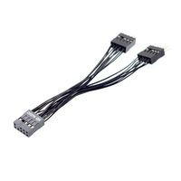 Motherboard HD Audio 9-Pin 1 Female to 2 Male Splitter Y Cable Lead Wire