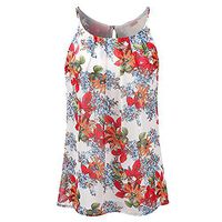 Tank Tops for Women,POTO Womens Summer Floral Vest Top Sleeveless Casual Tank Blouse Tops T-Shirt White