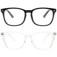 Livho 2 Pack Blue Light Blocking Glasses, Computer Reading/Gaming/TV/Phones Glasses for Women Men,Anti Eyestrain & UV Glare LI8081B1 Light Black+Clear)