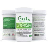 Gut Essentials – The Happy Gut Daily Raw Probiotic and Prebiotic for Women and Men – The Ultimate Supplement for Gut Flora Restoration – 15 Different Strains – Sixty Day Supply