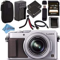 Panasonic Lumix DMC-LX100 DMC-LX100S Digital Camera (Silver) + DMW-BLG10 Lithium Ion Battery + Charger + Sony 128GB SDXC Card + Case + Tripod + HDMI Cable + Memory Card Wallet + Fibercloth Bundle