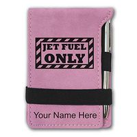 Mini Notepad, Jet Fuel Only, Personalized Engraving Included (Pink)