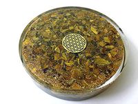Tiger Eye Chakra gemstone Orgone Tea Coaster Mixed gemstone orgone tea coaster 7 Chakra stone EMF protection Neutral-Space Super-cell geometry Plates Powerforms harmonious resonance Energy Custom Gift
