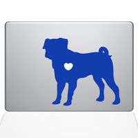 The Decal Guru I Love My Pug Decal Vinyl Sticker, 13" MacBook Air, Dark Blue (1487-MAC-13A-DB)