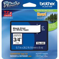 Brother P-Touch PT-1810 Label Tape - 0.7" Black Print on White
