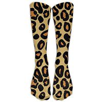 Unisex Leopard Skin Seamless Pattern Sports Soccer Running Tube Stocking With Knee High Long Socks