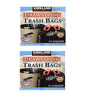 Kirkland Signature Drawstring Trash Bags - 33 Gallon - Xl Size - (90 count) (2 Pack)