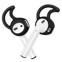 ZALU Hooks and Covers Accessories Compatible with AirPods and EarPods Earphone Earbuds [3 Pairs] (Black)