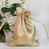 Efavormart 12PCS Champagne Satin Gift Bag Drawstring Pouch Wedding Favors Bridal Shower Candy Jewelry Bags - 3"x4"