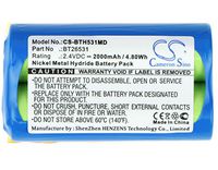 Cameronsino Ni-MH Battery for BrandTech BT26531,fits BrandTech accu-Jet accu-Jet Pipette Controllers,2.40V 2000mAh / 4.80Wh