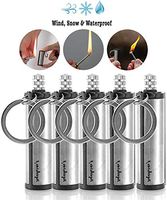 Splayman’s Waterproof Permanent Match Lighter- Set of 5, Forever Match, Camp Fire Starter, Outdoor Survival Tool, Emergency Flint Stone Striker Lighter Match with Metal Keychain for Camping Hiking BBQ