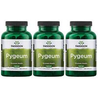 Swanson Pygeum Prostate Support Urinary Tract Health Men Herbal Supplement 100 mg Pygeum Extract (6.5% phytosterols) with 400 mg Powdered Bark 120 Capsules (3 Pack)