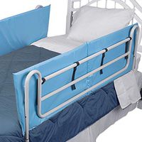 Duro-Med Bed Bumper Pads with Non-Allergenic Cover, Vinyl Bed Rail Pads, 60 x 15 x 0.5 inches, 2 Bed Rail Covers, Blue