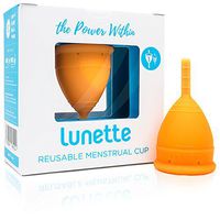 Lunette Menstrual Cup - Orange - Reusable Model 1 Menstrual Cup for Light Flow