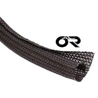 OHM Split Braided Cablesleeving Wrap Around, Split Wire Loom (1/8, 25FT)