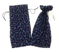 Dragonfly Fabric - Reusable Drawstring Gift Bag | Eco-friendly Alternative to Paper Giftwrap for Wine Bottle | Birthday Anniversary New Home | Cotton Cloth, Self-faced Lining, 13.25” x6" Med. (2-pack)