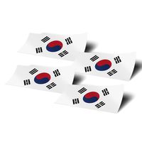 Desert Cactus South Korea 4 Pack of 4 Inch Wide Country Flag Stickers Decal for Window Laptop Computer Vinyl Car Bumper Scrapbook Korean 4