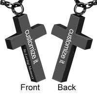 Dletay Personalized Cremation Necklace for Ashes Stainless Steel Urn Pendant Ashes Holder Memorial Jewelry-in Loving Memory(Black)