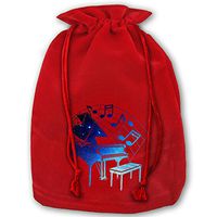 Piano Music Notes Red Christmas Drawstring Bags / Santa's Trouser Bag/ Christmas Gift