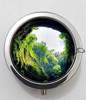 BlackKey Nature Series Forest Landscape 3-Compartment Decorative Pocket Gift Box Case Organizer for Pill, Color 1 -2145