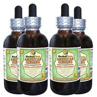 American Ginseng (Panax Quinquefolius) Glycerite, Dried Root Alcohol-Free Liquid Extract (Brand Name: HerbalTerra, Proudly Made in USA) 4x4 fl.oz (4x120 ml)
