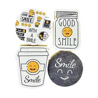 Scrub Sponges 4 Pack Heavy Duty Smiling Non Scratch Scouring Pads for Kitchen Bathroom Dishes Leather Car