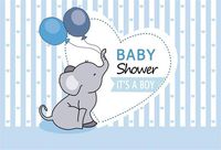 OFILA Boys Baby Shower Backdrop 8x6.5ft Baby Shower Party Photography Background Elephant Baby Shower Shoots Strips Background Boys Baby Shower Photos Props