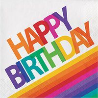 Rainbow Birthday Napkins, 48 ct