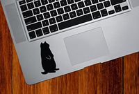 Fat Cat Standing - Trackpad / Keyboard - Vinyl Decal Copyright © Yadda-Yadda Design Co. (1.5"w x 2.75"h) (BLACK)