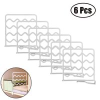 FEOOWV Plastic Shelf Dividers,Closet Shelf Organizer Separator for Wood Shelves Wardrobe Dividers Storage and Organization,White (Set of 6)