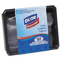 Dixie Tray w/Heavyweight Crystal Plastic Tableware, 10 Pks of 180 pieces, 1800/CT (CH0180DX7CT)