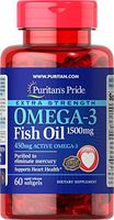 Puritans Pride Extra Strength Omega-3 Fish Oil 1500 Mg 450 Mg Active Omega-3 Softgels, 60 Count