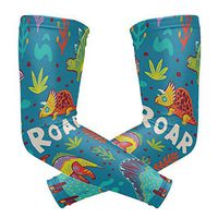 Men's UV Protection Arm Sleeve Green Dinosaur Birthday Party Supplies Compression Arm Sleeve, Skin Protection Cooler Cycling Sleeves for Outdoor Activities to Cover Arms