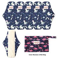 OHBABYKA Washable Reusable Bamboo Sanitary Napkins Pads for Women,Super-Absorbent, Soft and Comfortable (M, AW18)