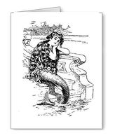 Mermaid Note Cards with Envelopes Set of 8