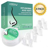KEEOU Anti Snoring Nose Vents, [4 Pack | BPA-Free] Reusable & No Side Effect Stop Snoring Solutions, Snore Stopper for Comfortable Sleep & Ease Breathing, Anti Snoring Devices with Travel Case