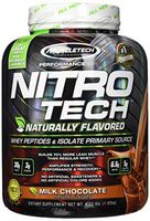 MuscleTech NitroTech Protein Powder Plus Muscle Builder, Naturally Flavored, 100% Whey Protein with Whey Isolate, Milk Chocolate, 40 Servings (4lbs)