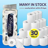White Silky & Smooth Soft Professional Series Premium 4-Ply Toilet Paper, Home Kitchen Toilet Tissue, Soft, Strong and Highly Absorbent Hand Towels for Daily Use (30 Rolls)
