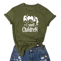 Women Happy Halloween Pumpkin T-Shirt Short Sleeve Fall Casual Shirt Top Costume Funny Tees Letters Print LIM&Shop