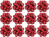 PMU Gift Bows Confetti, Large, Red (12/Pkg) Pkg/1