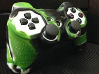 One Piece 1x Brand New High Quality Playstation PS3 Remote Controller Silicon Protective Skin Case Cover -Green Black Mix Color