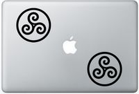 Merlin-Inspired Druid Triskele Symbol ArcDecals78602307 Set Of Two (2x) , Decal , Sticker , Laptop , Ipad , Car , Truck