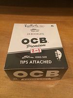 Ocb Premium Rolling Papers King Size W/ Tips 32 Leaves Unflavored Pack Of 24